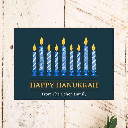 Cartes Pour Fêtes Annuelles Bonne Hanoukka | Salutation aux chandelles simple