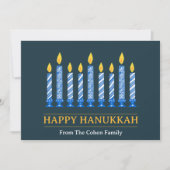 Cartes Pour Fêtes Annuelles Bonne Hanoukka | Salutation aux chandelles simple  (Devant)