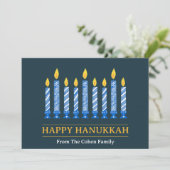 Cartes Pour Fêtes Annuelles Bonne Hanoukka | Salutation aux chandelles simple  (Debout devant)