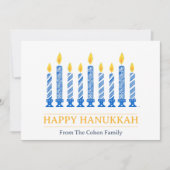 Cartes Pour Fêtes Annuelles Bonne Hanoukka | Salutation aux chandelles simple  (Devant)