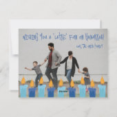 Cartes Pour Fêtes Annuelles Bonne Hanoukka | Salutation aux chandelles simple (Dos)