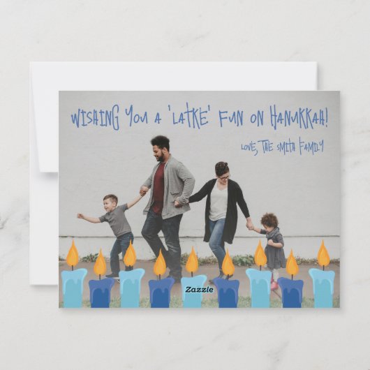 Cartes Pour Fêtes Annuelles Bonne Hanoukka | Salutation aux chandelles simple (Dos)