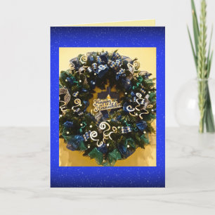 Cartes Pour Fêtes Annuelles Bonne Hanoukka Wreath Jewish Holiday Card