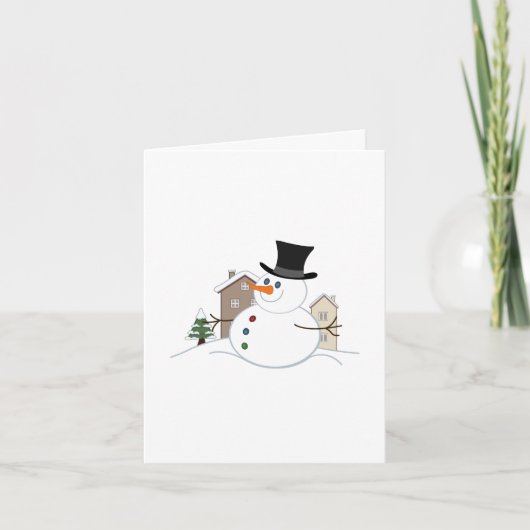 Cartes Pour Fêtes Annuelles Bonne illustration de Noël Snowman (Devant)