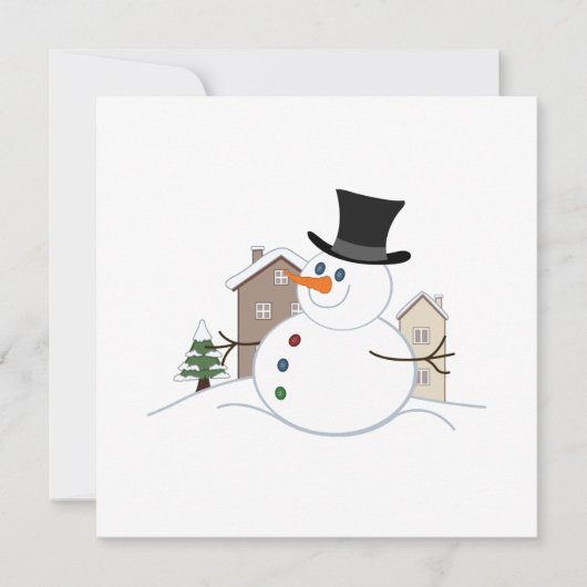 Cartes Pour Fêtes Annuelles Bonne illustration de Noël Snowman (Devant)