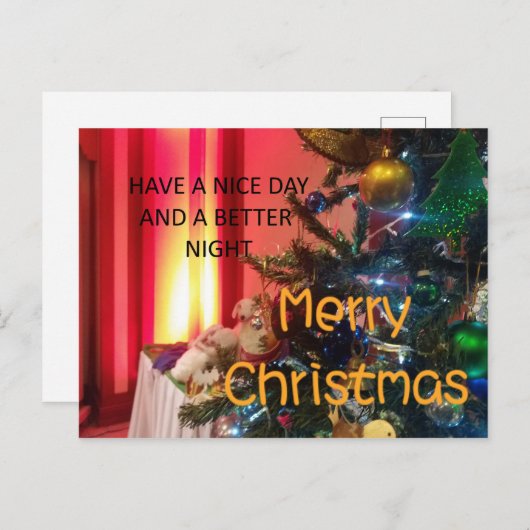 Cartes Pour Fêtes Annuelles Bonne journée Joyeux Noël & Bonne année (Devant / Derrière)