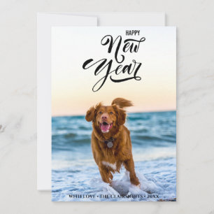 Cartes Pour Fêtes Annuelles BONNE NOUVELLE ANNÉE Photo minimaliste de script