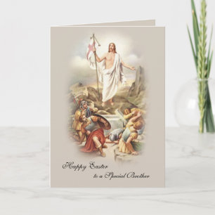 Cartes Pour Fêtes Annuelles Bonne Pâques à un frère catholique spécial