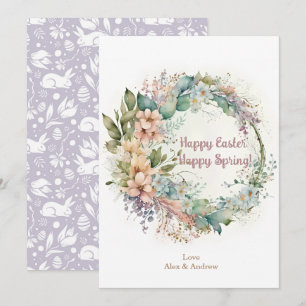 Cartes Pour Fêtes Annuelles Bonne Pâques Bonne aquarelle printanière de printe