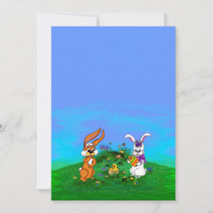 Cartes Pour Fêtes Annuelles Bonne Pâques ! Lapin avec lapin et poussin
