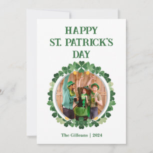 Cartes Pour Fêtes Annuelles Bonne photo de la famille Shamrock Jour de la Sain
