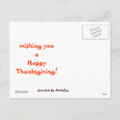 Cartes Pour Fêtes Annuelles Bonne récolte (Dos)