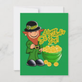 Cartes Pour Fêtes Annuelles Bonne Saint Patrick ! Or Leprechaun (Devant)