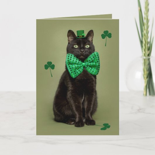 Cartes Pour Fêtes Annuelles Bonne Saint Patrick pour tous les Chat Noir (Devant)