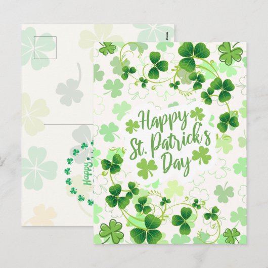 Cartes Pour Fêtes Annuelles Bonne Saint Patrick's Day Irish Blessings (Devant / Derrière)