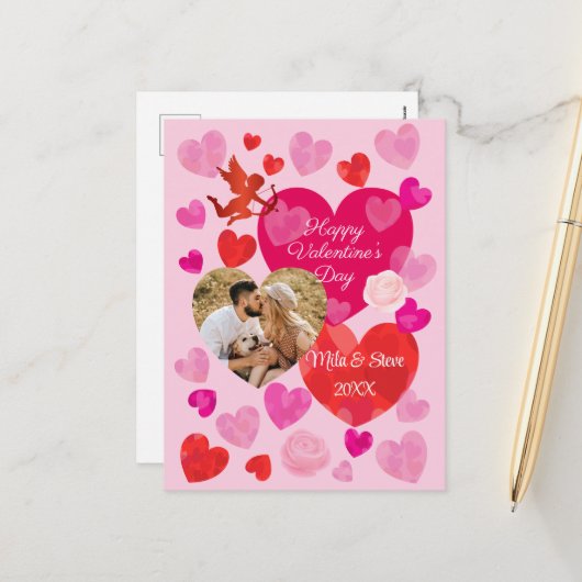 Cartes Pour Fêtes Annuelles Bonne Saint Valentin (Devant/Arrière en situation)