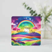 Cartes Pour Fêtes Annuelles Bonne Saint Valentin Coeurs arc-en-ciel (Debout devant)