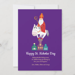Cartes Pour Fêtes Annuelles Bonne St. Nicholas Day Greeting Holiday Card