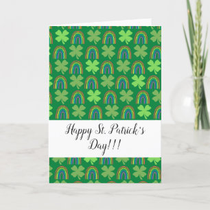 Cartes Pour Fêtes Annuelles Bonne St Patrick's Day Clovers Folded Holiday Card