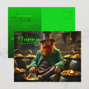 Cartes Pour Fêtes Annuelles Bonne St Patrick's Day Leprechaun HPostC03