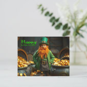 Cartes Pour Fêtes Annuelles Bonne St Patrick's Day Leprechaun HPostC06 (Debout devant)