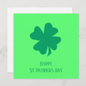 Cartes Pour Fêtes Annuelles Bonne St Patrick's Day Shamrock vert irlandais 202 (Devant / Derrière)