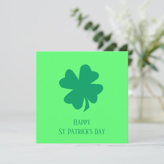 Cartes Pour Fêtes Annuelles Bonne St Patrick's Day Shamrock vert irlandais 202 (Debout devant)