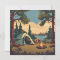 Bonne tente de camping et feu de camp