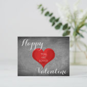 Cartes Pour Fêtes Annuelles Bonne Valentine Heart Chalkboard Typographie (Debout devant)