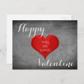 Cartes Pour Fêtes Annuelles Bonne Valentine Heart Chalkboard Typographie (Devant / Derrière)