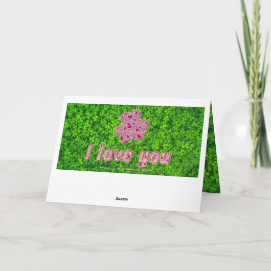 Cartes Pour Fêtes Annuelles Bonne Valentine Shamrock irlandais Clovers Typogra (Dos)