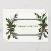 Cartes Pour Fêtes Annuelles Bonnes Fêtes avec détails rouges et verts (Devant / Derrière)