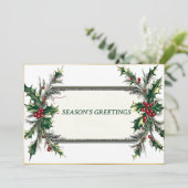 Cartes Pour Fêtes Annuelles Bonnes Fêtes avec détails rouges et verts (Debout devant)
