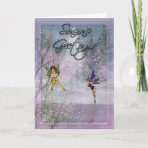 Cartes Pour Fêtes Annuelles Bonnes Fêtes avec fée d'hiver