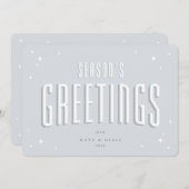 Cartes Pour Fêtes Annuelles Bonnes Fêtes bleu pâle Étoiles rétro Appartement (Devant / Derrière)