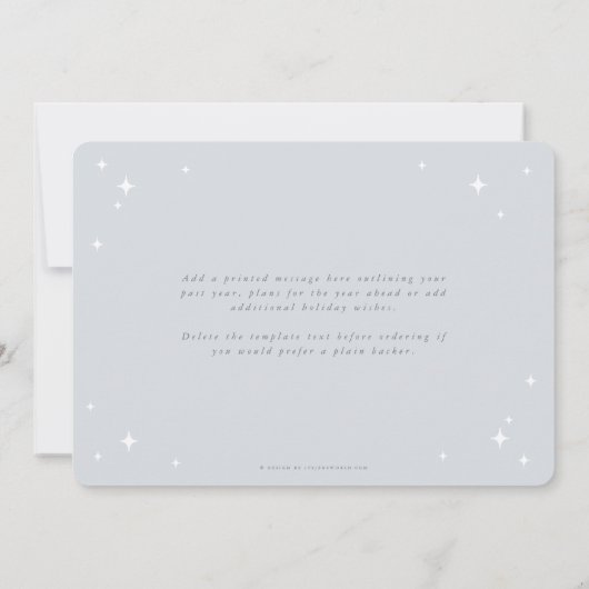 Cartes Pour Fêtes Annuelles Bonnes Fêtes bleu pâle Étoiles rétro Appartement (Dos)