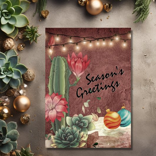 Cartes Pour Fêtes Annuelles Bonnes Fêtes Cactus et Succulents Noël