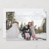 Cartes Pour Fêtes Annuelles Bonnes Fêtes Cadre bleu avec photo (Devant)