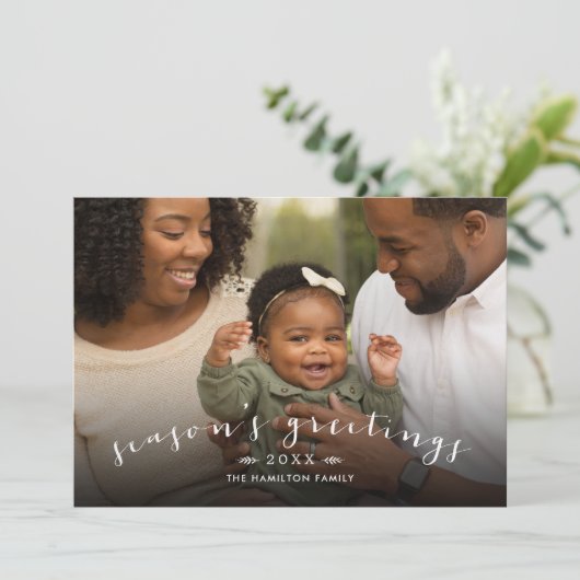 Cartes Pour Fêtes Annuelles Bonnes Fêtes Chic Script superposition photo (Debout devant)