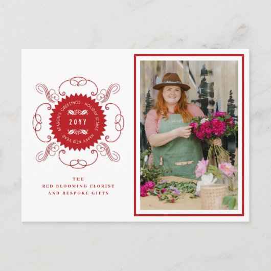 Cartes Pour Fêtes Annuelles Bonnes Fêtes Classic Seal Photo Business (Devant)