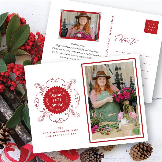 Cartes Pour Fêtes Annuelles Bonnes Fêtes Classic Seal Photo Business