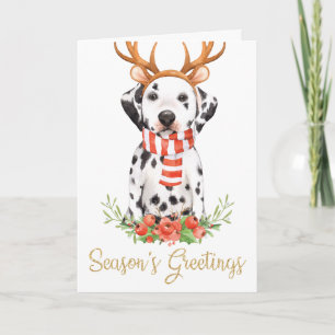 Cartes Pour Fêtes Annuelles Bonnes Fêtes dalmatiennes de Noël de chien