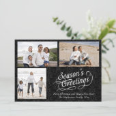 Cartes Pour Fêtes Annuelles Bonnes Fêtes Damas noires et blanches (Debout devant)