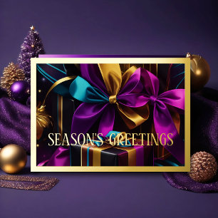 Cartes Pour Fêtes Annuelles Bonnes Fêtes de cadeaux Purple Blue Gold