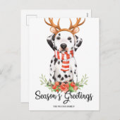 Cartes Pour Fêtes Annuelles Bonnes Fêtes de chien dalmate Noël (Devant / Derrière)