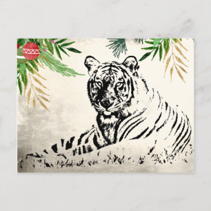 Cartes Pour Fêtes Annuelles Bonnes Fêtes de tigres sauvages paradis de Noël