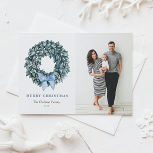 Cartes Pour Fêtes Annuelles Bonnes Fêtes de Winterberry Wreath blanc Photo