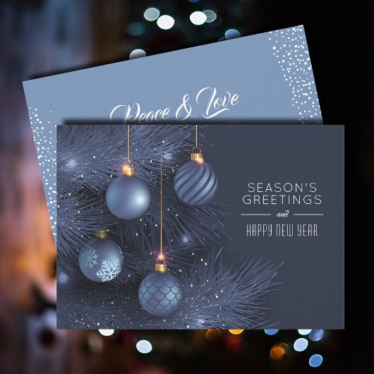 Cartes Pour Fêtes Annuelles Bonnes Fêtes d'ornement bleu plat