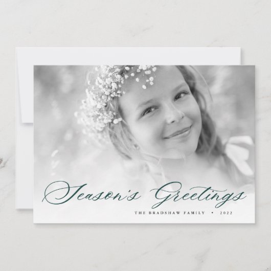 Cartes Pour Fêtes Annuelles Bonnes Fêtes | Élégant script photo (Devant)