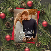 Cartes Pour Fêtes Annuelles Bonnes Fêtes Élégant Script Photo de Noël